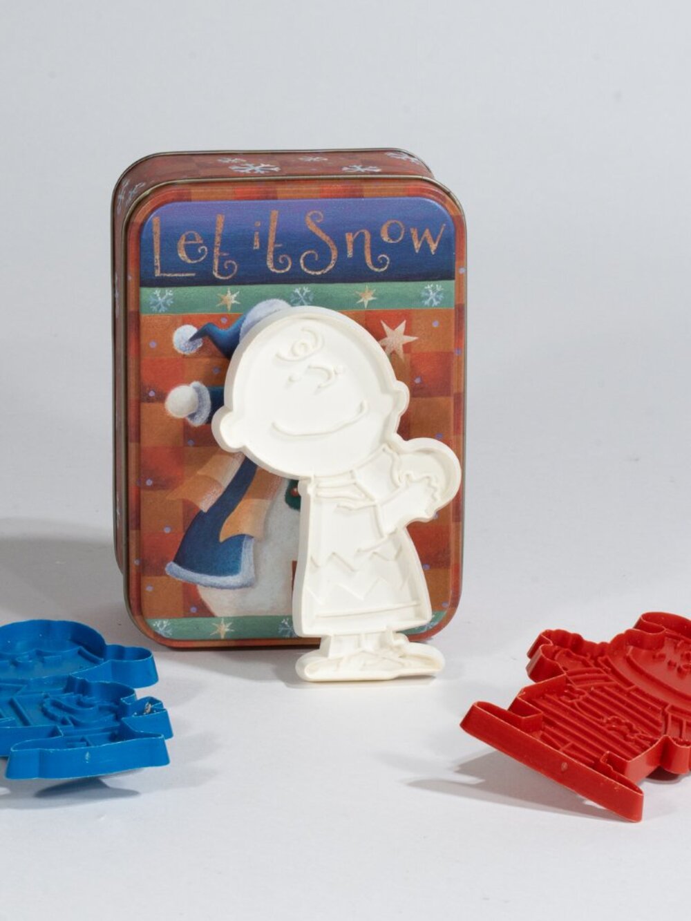 Peanuts Cookie Cutters in Christmas Tin: Charlie Brown, Lucy & Linus